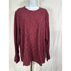Michael Kors Men's  Shirt XL Red Heathered Long Sleeve Tee Stretch Round Neck